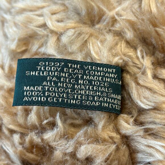 1997 Vermont Teddy Bear 22” Jointed Plush Honey Brown Removable Bow Tie Collar - Picture 7 of 8